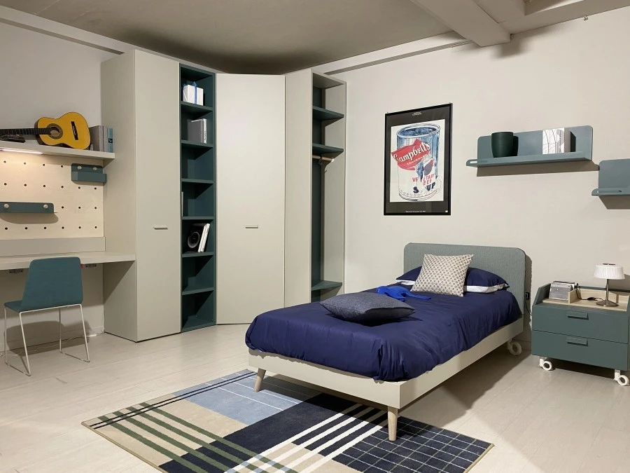Cameretta letto singolo Nidi Canapa e Pino