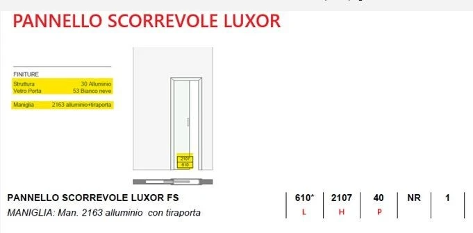 Porta scorrevole Rimadesio LUXOR