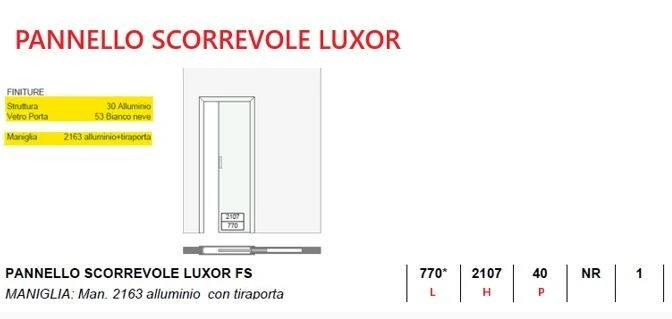 Porta scorrevole Rimadesio LUXOR FS