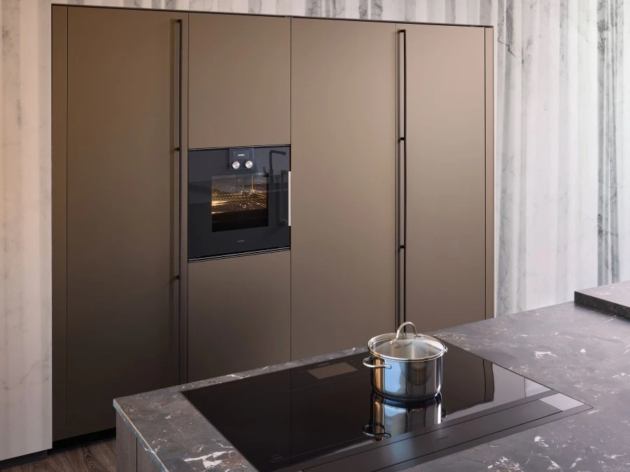 Area colonne con forno, frigo e colonna attrezzata