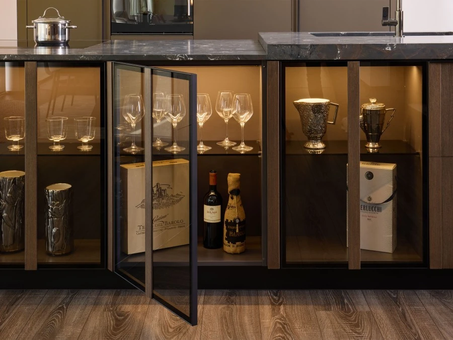 Vetrinette della cucina Plan Loto 01 outlet con illuminazione integrata