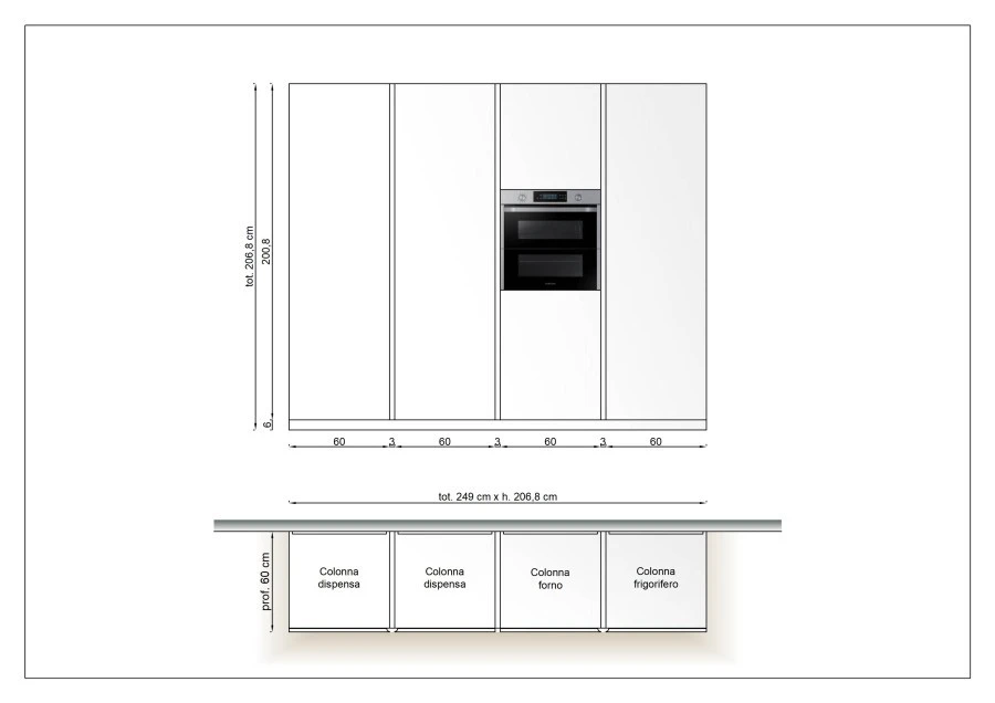 Cucina con Isola Modulnova LIGHT