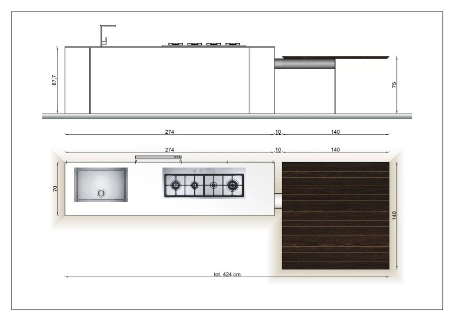 Cucina con Isola Modulnova LIGHT