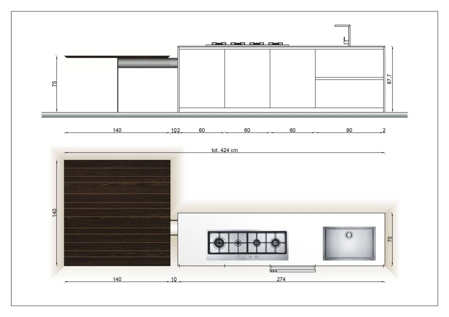 Cucina con Isola Modulnova LIGHT