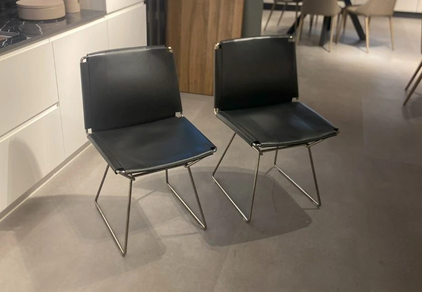 Sedia senza braccioli MDF Neil Leather chair