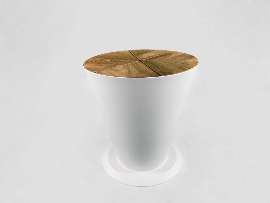 Tavolino/cestello portaghiaccio (color bianco) da esterno COLLEZIONE ICOO HIGOLD MILANO