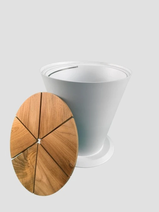 Tavolino/cestello portaghiaccio (color bianco) da esterno COLLEZIONE ICOO HIGOLD MILANO