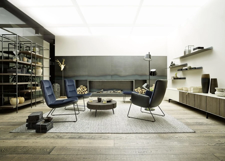 Poltrona con pouf Haas LS 77 & OT 77