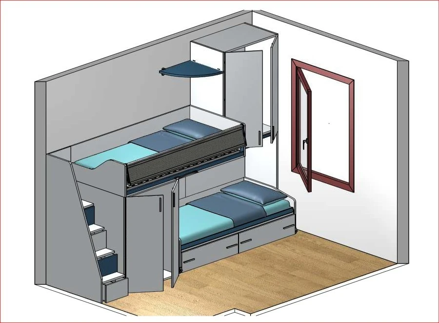 Cameretta con soppalco Moretti Compact FR12