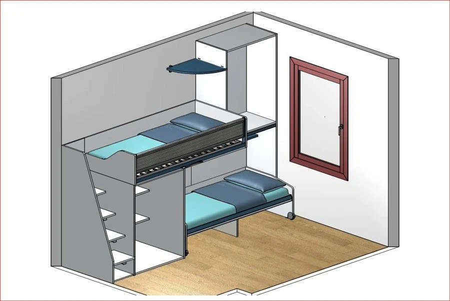 Cameretta con soppalco Moretti Compact FR12