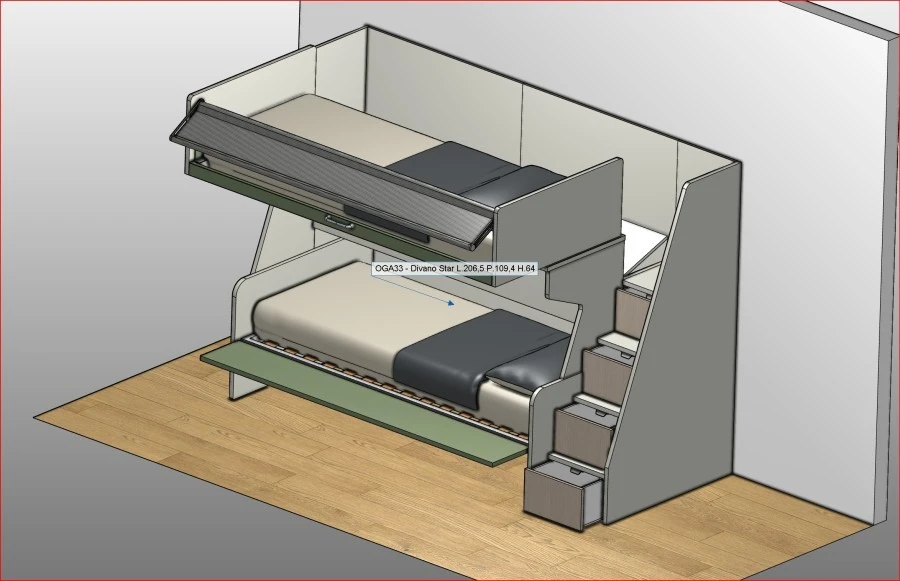 Cameretta a castello Moretti Compact FT45