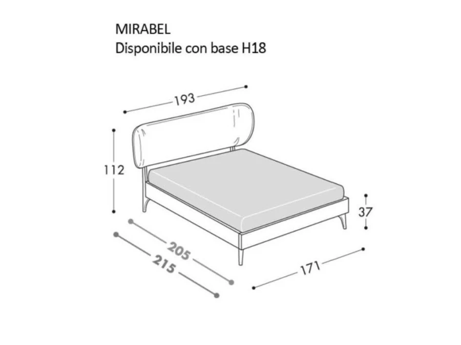 Letto matrimoniale con contenitore Oggioni Mirabel