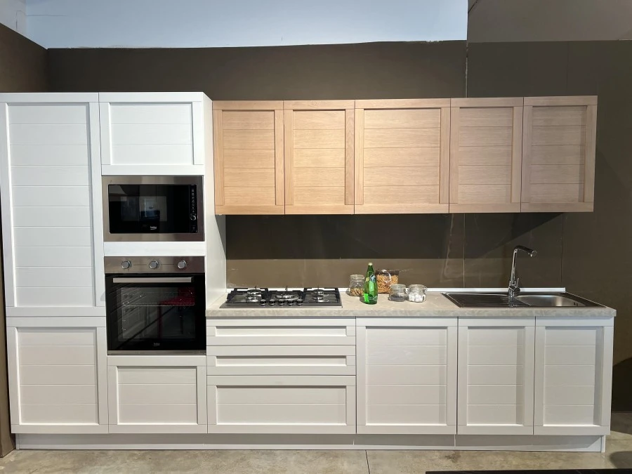 Cucina lineare Mobilturi Elsa - Pensili Rovere Miele