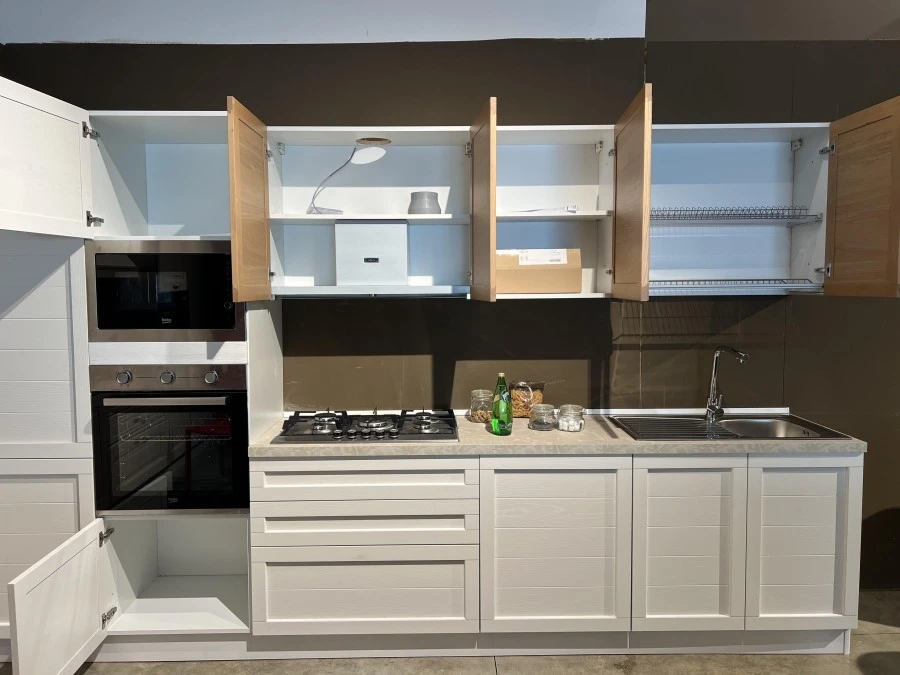 Cucina lineare Mobilturi Elsa - Pensili Rovere Miele
