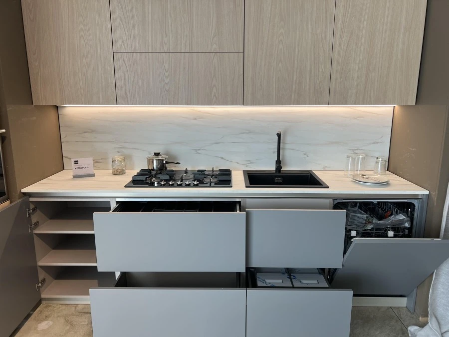 Cucina lineare Stosa Cucine Metropolis Grau opaco