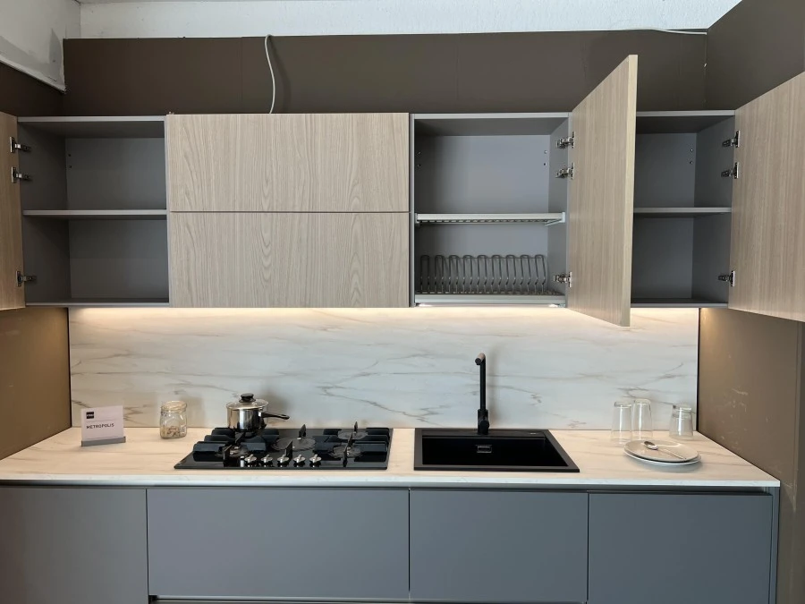 Cucina lineare Stosa Cucine Metropolis Grau opaco