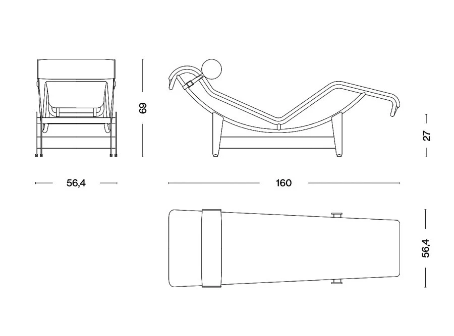 Chaise longue Cassina Le Corbusier LC4