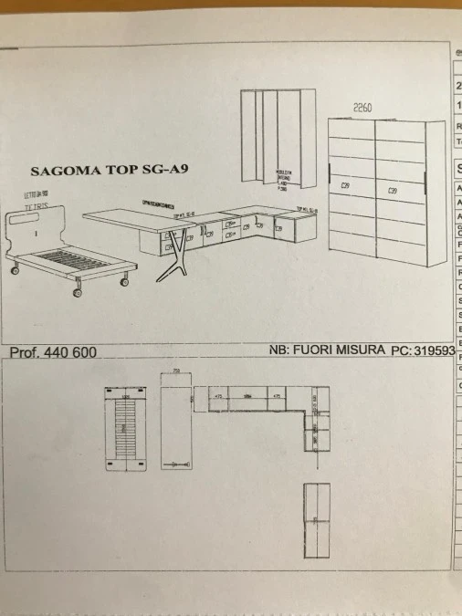 Cameretta letto singolo Moretti Compact Sirius