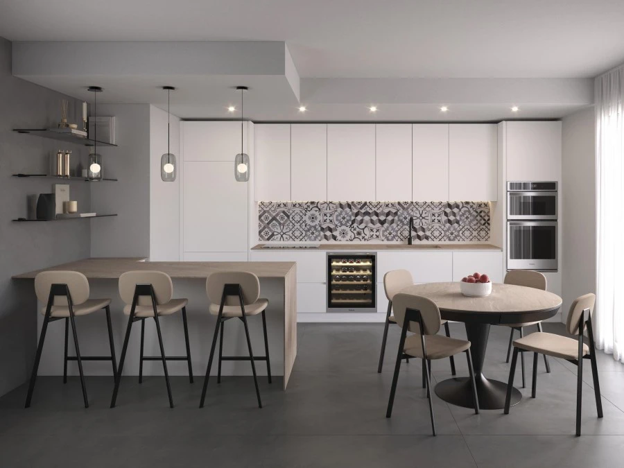 Vista frontale della cucina Klab 10 outlet