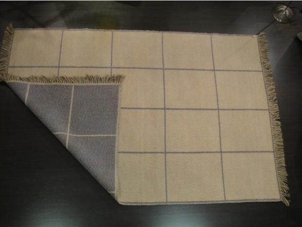Tappeto Produzione Artigianale Blue Squared Doulble Face