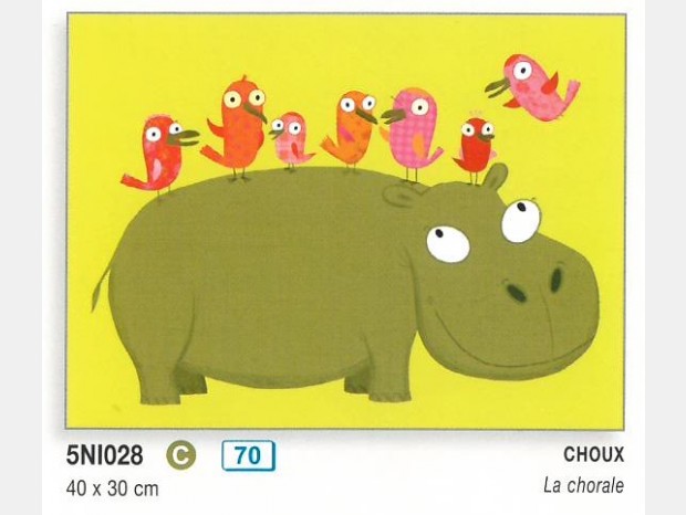 Quadro Produzione Artigianale TOP ART SHOP - CHOUX LA CHORALA (IPPOPOTAMO)