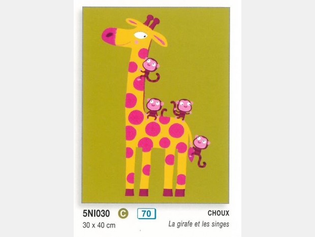 Quadro Produzione Artigianale TOP ART SHOP -  CHOUX LA GIRAFè ET LES SINGS