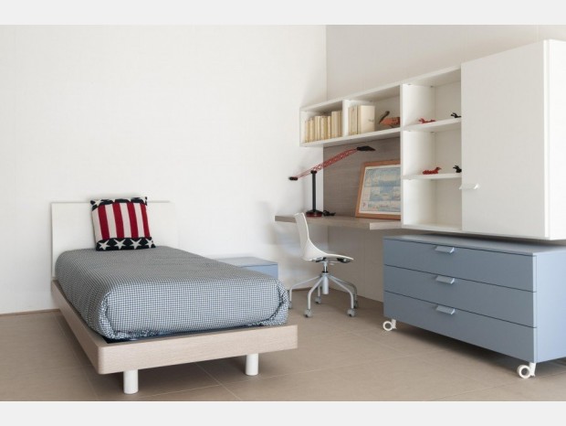 Cameretta letto singolo Nidi Bianco e Avio