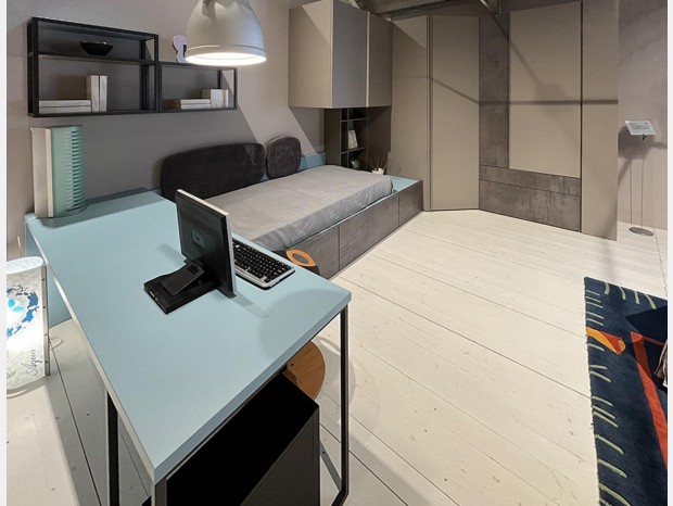 Cameretta con cabina armadio Clever Platino