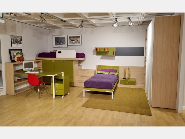 Cameretta con soppalco Nidi Laminato