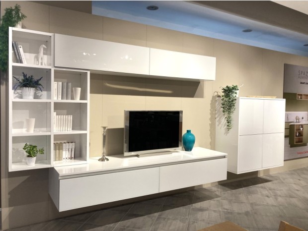 Soggiorno Veneta Cucine Riflex Bianco Lucido Vetro