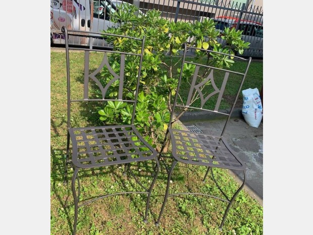Sedia da giardino Gaia Ferro Forgiato Set 2 Sedie " SIRIO" con cuscini