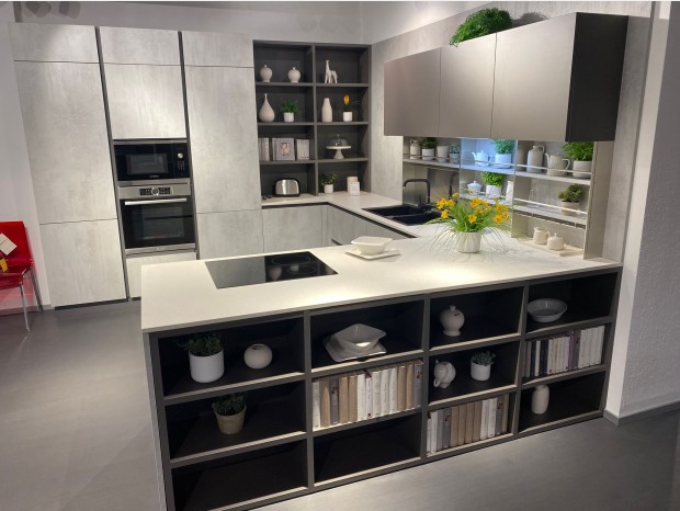 Cucina con penisola Veneta Cucine Oyster Dek Pro