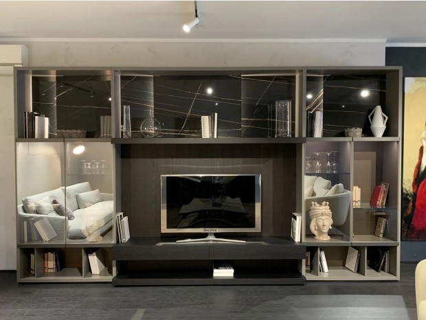 Libreria Poliform Wall system Grigio
