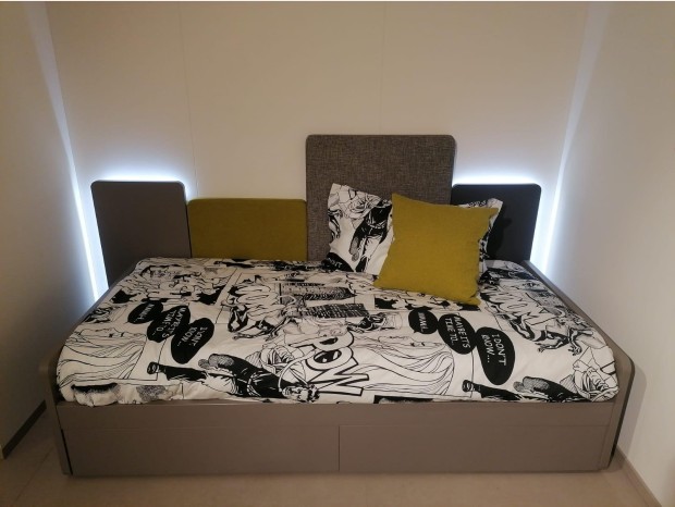 Letto singolo Clever Turca Sago con pannelli WALL