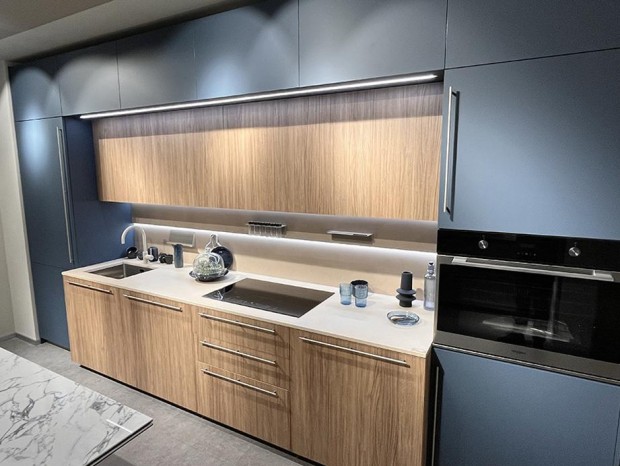 Cucina lineare Stosa Cucine Metropolis Blu Shaba