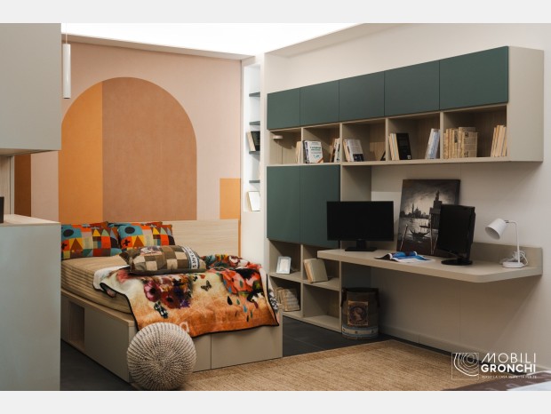 Cameretta letto singolo Nidi Beige