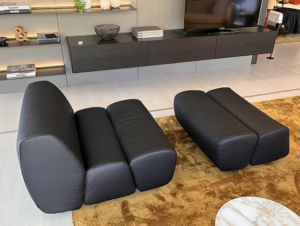Poltrona con pouf Poliform Ernest
