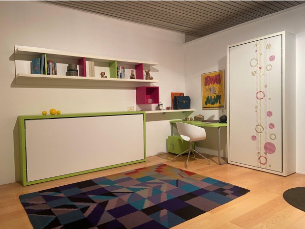 Cameretta trasformabile Clei Bianco e Verde