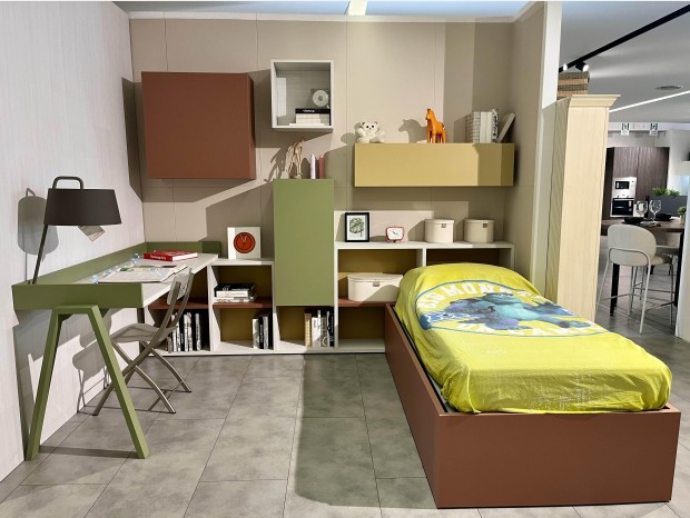 Cameretta letto singolo Ferrimobili Mattone