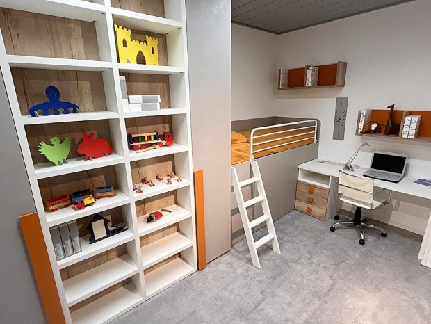 Cameretta letto singolo Dielle Container + Book
