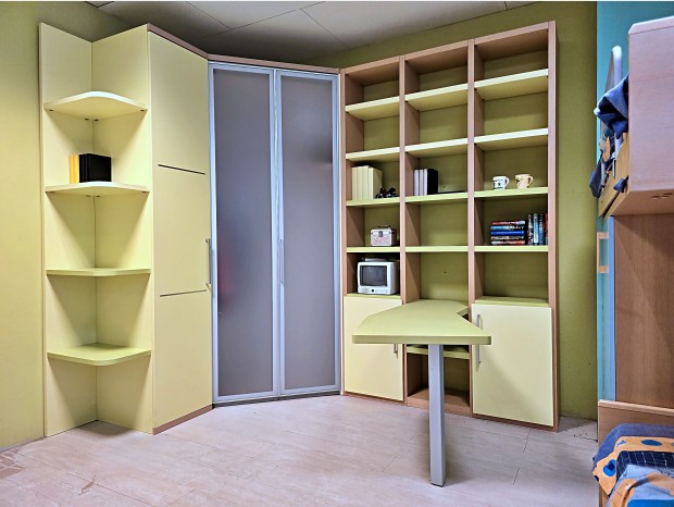 Cameretta con cabina armadio Spinelli Selection Flash Giallo-Verde
