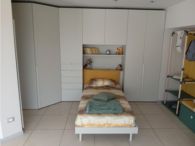Cameretta letto singolo Nidi Canapa e Pino