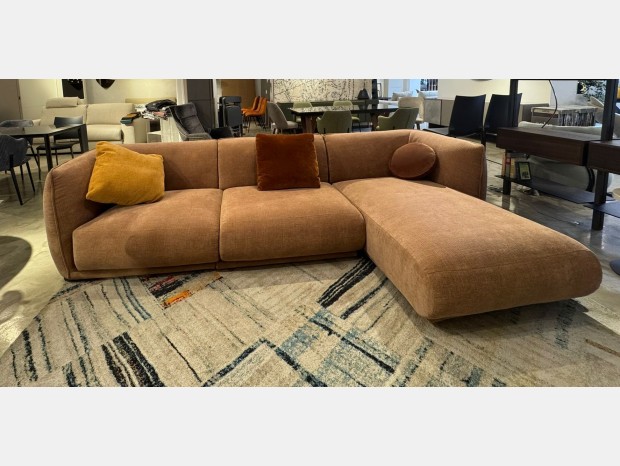 Divano Chaise-longue Saba Italia vela piping