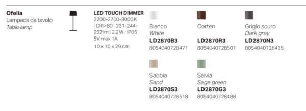 OFELIA - Lampada Wireless - AI LATI LIGHTS