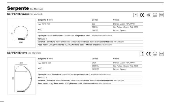 SERPENTE - Lampada - MARTINELLI LUCE