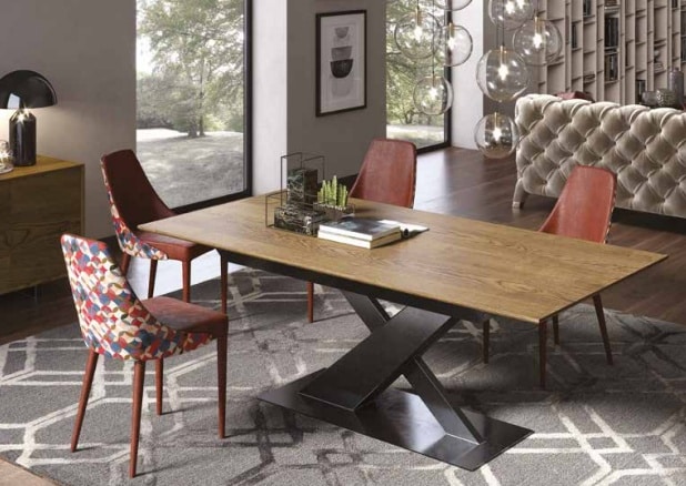RAYAN ROVERE - Tavolo fisso Cm. 90x180 - SABATINI SRL